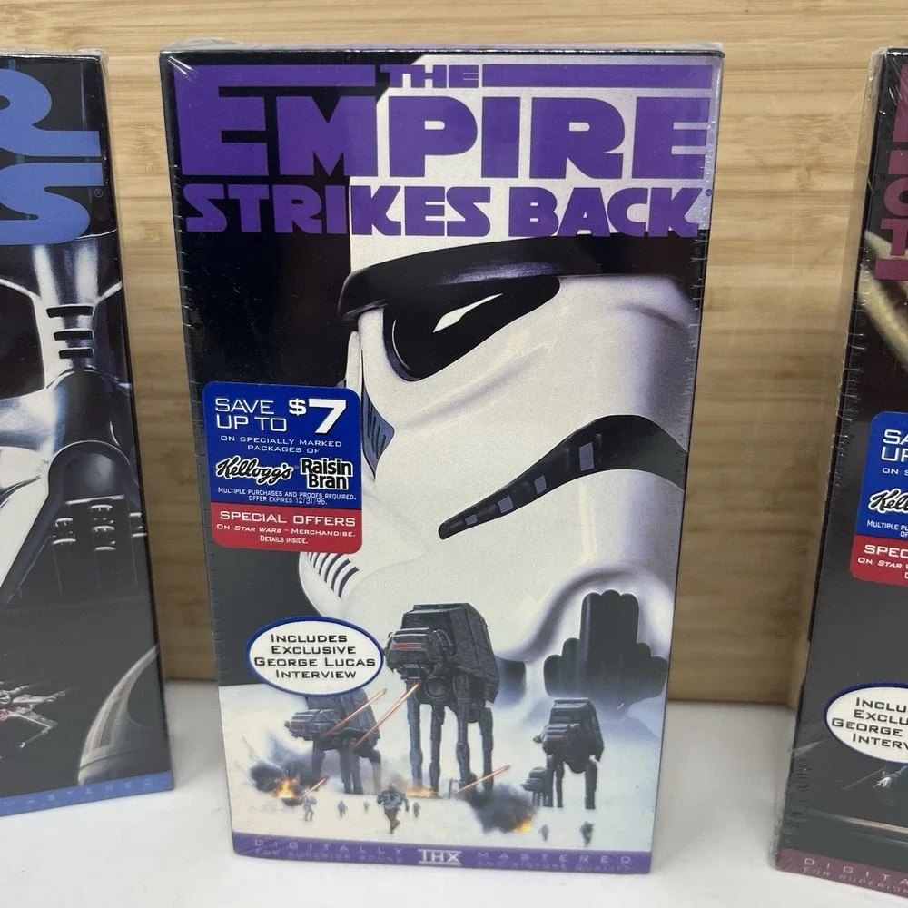 Star Wars Trilogy 3-Tape Set 1995 VHS New Factory Sealed Watermark - Picture 3 of 8